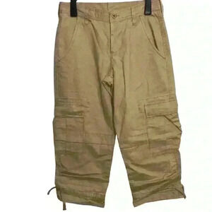 Sundance Cotton Cargo Capris Pants Khaki (thick fabric) - Size 4 100% Cotton